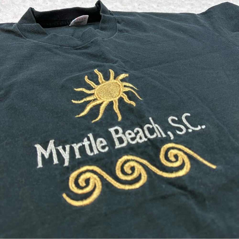 Vintage 90’s Myrtle Beach SC souvenir black tshirt fruit of the loop XL - Picture 6 of 7
